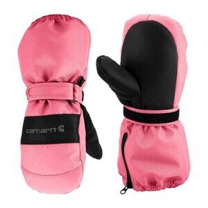 Carhartt Toddler Girl's Waterproof Insulated Zip Cuff Mitten Pink/Black GL0774